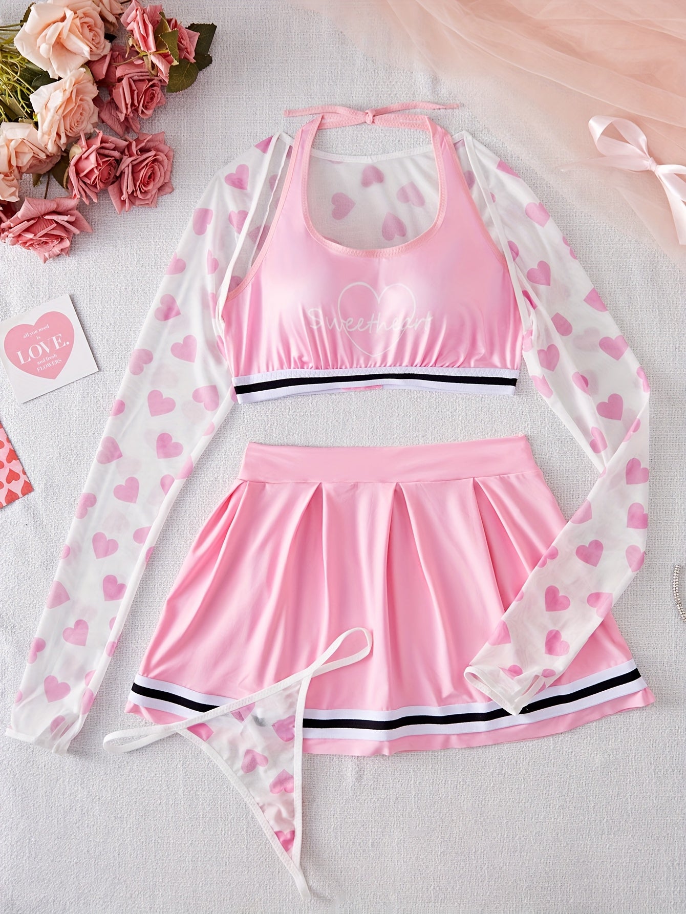 Printed Multi-Piece Set. Sexy Style - Women's Lingerie Ensemble