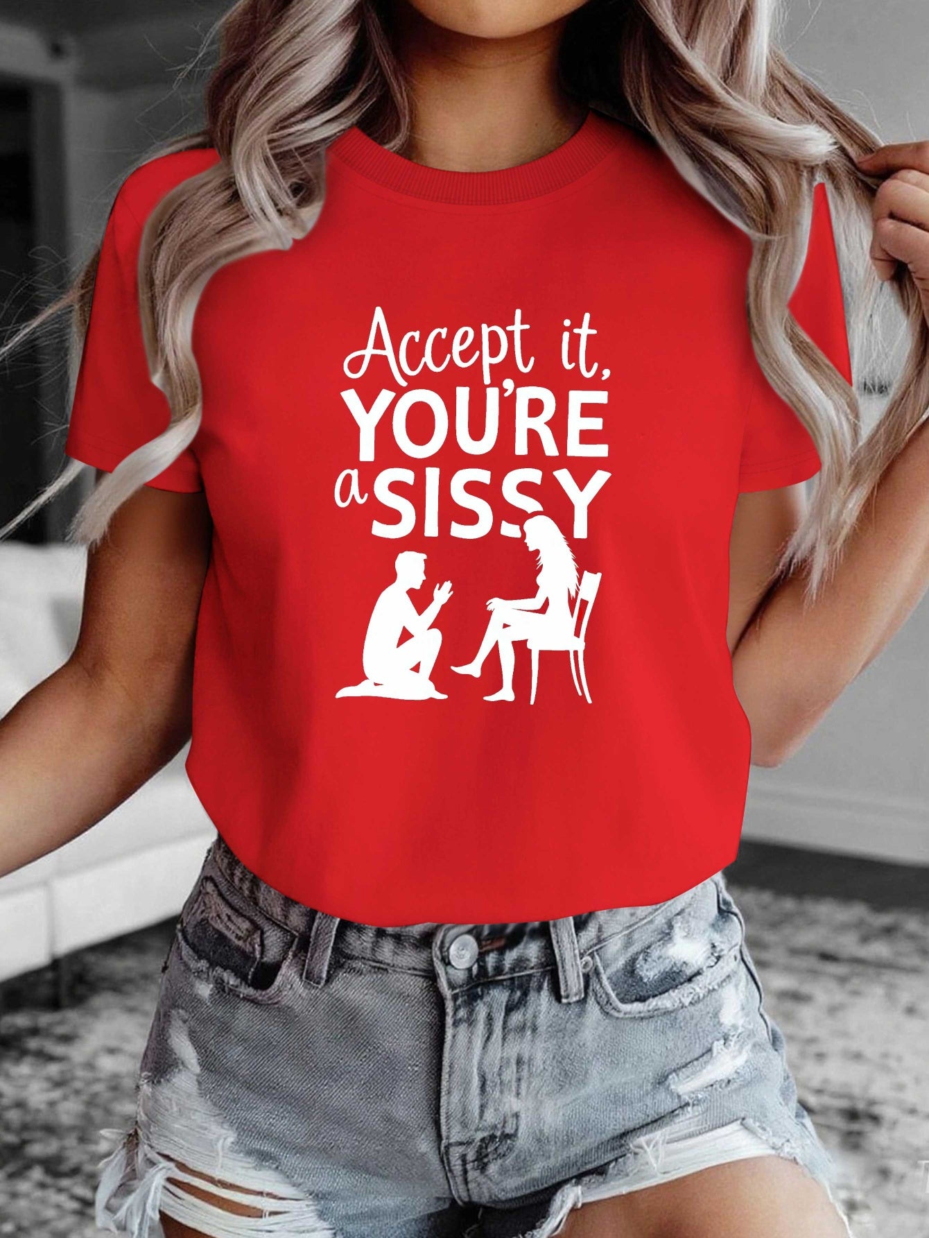 Accept It Sissy Silhouette Women's pure comfortable T-shirt