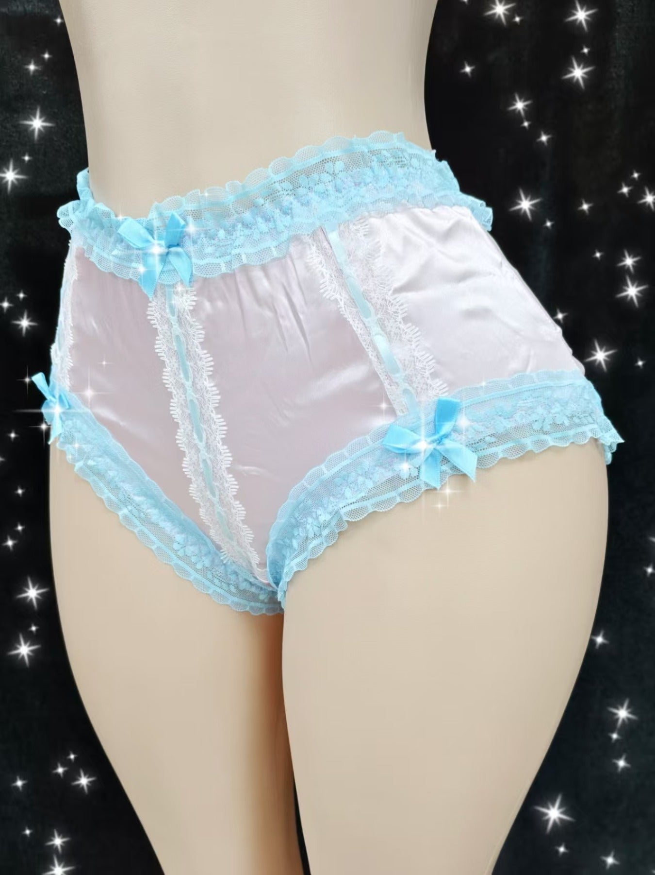 [1-Pack Soft Lace Bikini] Women's Mid-Rise Bikini Panties - 1-Pack Soft Pastel Lace Trim & Front Bow, Non-Transparent Briefs, Everyday & Special Occasion Underwear, Elegant Feminine Gift, Delicate Stitching