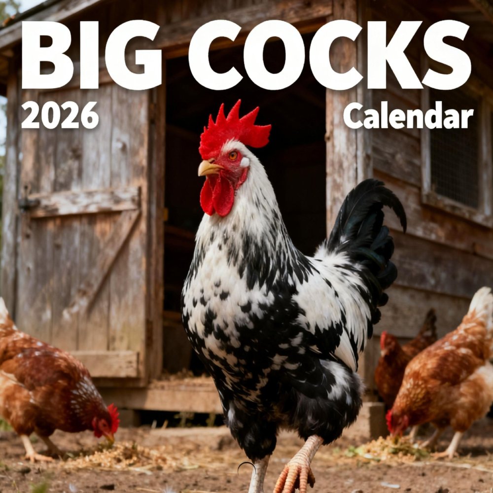 2026 Funny Rooster Calendar, 12-Month Daily Planner with Twin-Wire Binding, Durable Copperplate Paper, Gag Gift for Chicken Lovers, Birthday Prank, Farm-Themed Wall Calendar with Rooster Photo of the Month, January-December 2026