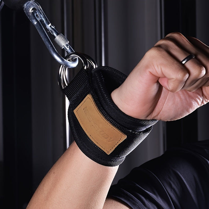 Adjustable Neoprene Wrist Cuffs with Padded Straps - Ergonomic Design for Cable Machines, Resistance Bands & Strength Training - Black Fitness Equipment for Home Gym, Pull-Ups, Dips & Lat Pulldowns - Durable & Comfortable Workout Accessories, Gym Accesso