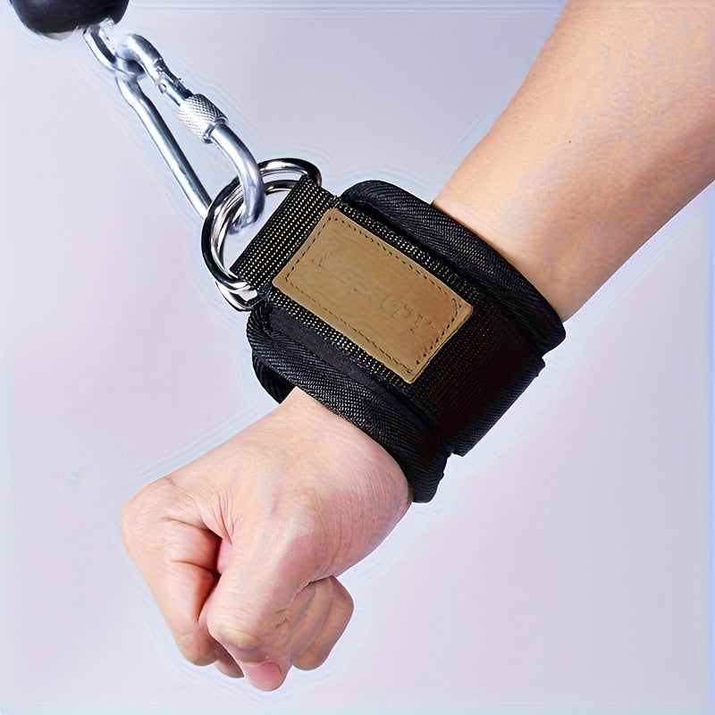 Adjustable Neoprene Wrist Cuffs with Padded Straps - Ergonomic Design for Cable Machines, Resistance Bands & Strength Training - Black Fitness Equipment for Home Gym, Pull-Ups, Dips & Lat Pulldowns - Durable & Comfortable Workout Accessories, Gym Accesso