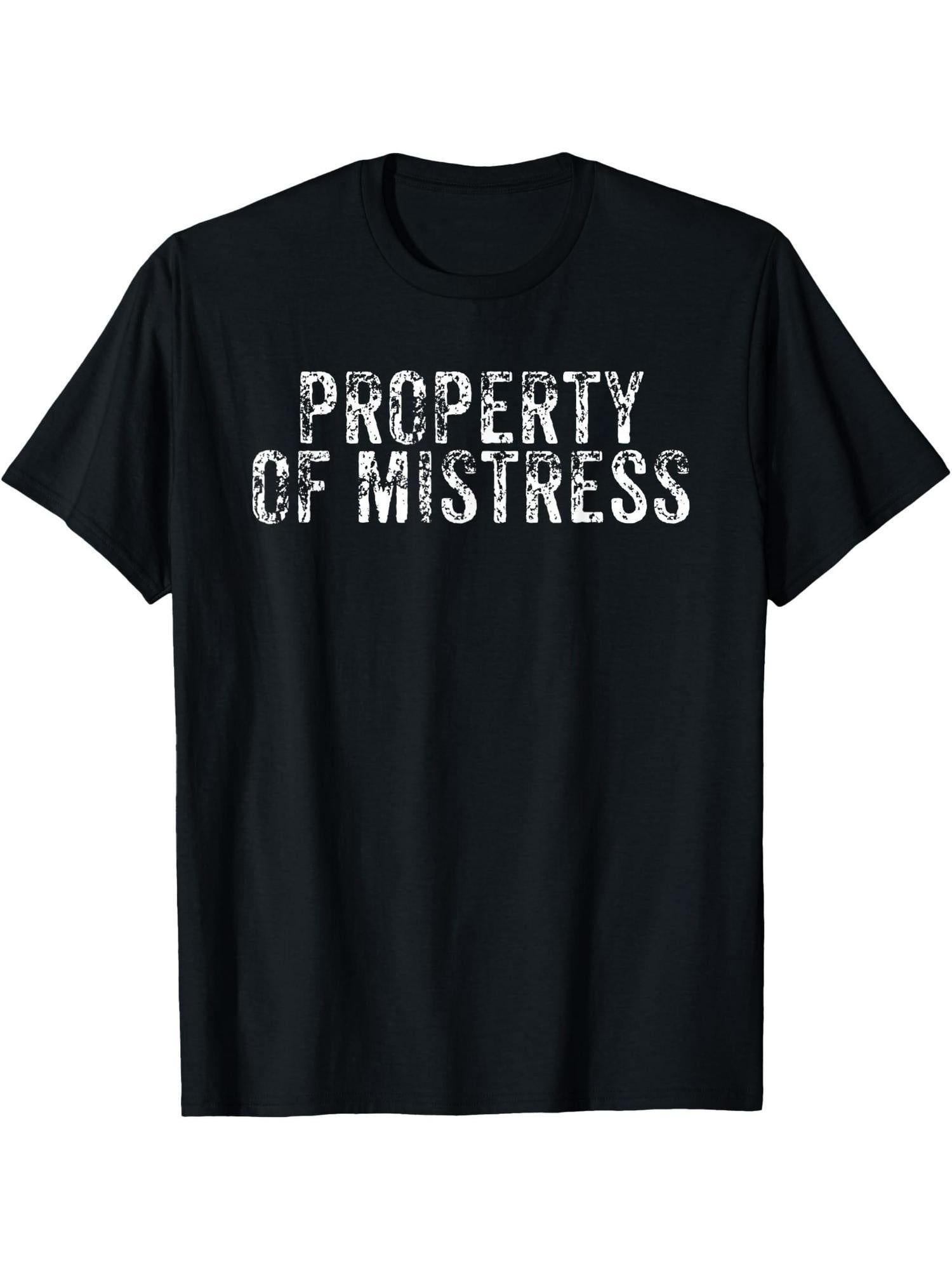230gsm Heavyweight Black Vintage Distressed "Property of Mistress" Graphic T-Shirt - Men's & Women's Unisex Round Neck Tee, All-Season Comfort, Machine Washable, Bold Statement Gift for Adults