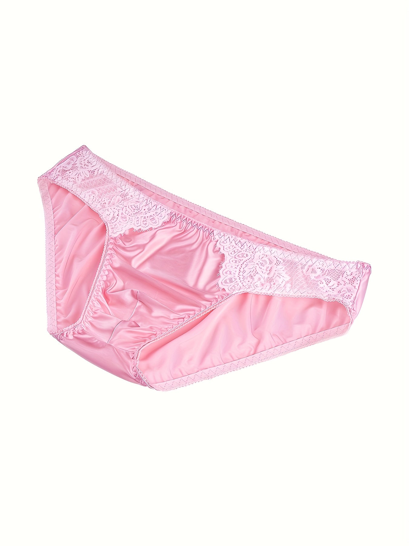 YAULAANG Men'S Sexy Lace Trim Briefs - High-Waisted Low-Rise Underwear with Smooth Texture, Breathable & Stretchy Fabric, Solid Color Design for Casual Attire, High Waisted Underwear, Comfortable Fit