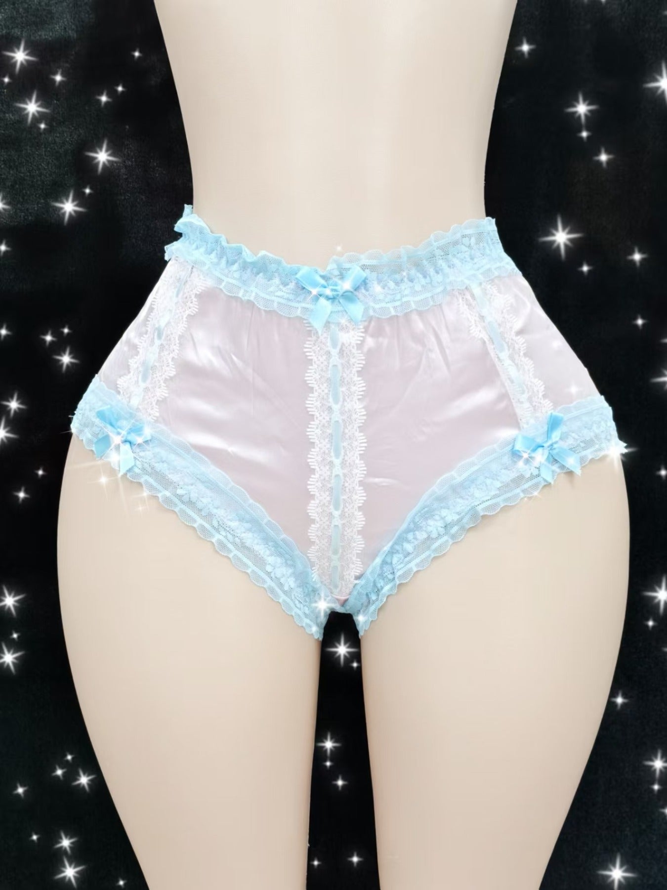 [1-Pack Soft Lace Bikini] Women's Mid-Rise Bikini Panties - 1-Pack Soft Pastel Lace Trim & Front Bow, Non-Transparent Briefs, Everyday & Special Occasion Underwear, Elegant Feminine Gift, Delicate Stitching