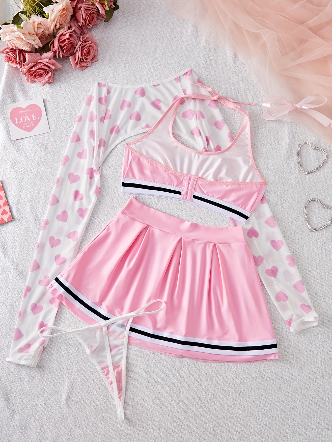 Printed Multi-Piece Set. Sexy Style - Women's Lingerie Ensemble